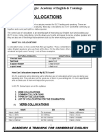 Collocations: Manjula Ranasinghe Academy of English & Trainings