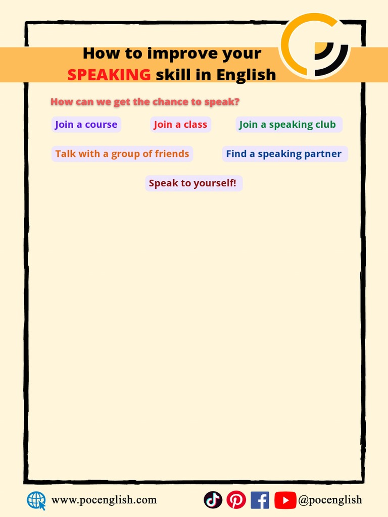 Speaking: How To Improve Your Skill in English | PDF