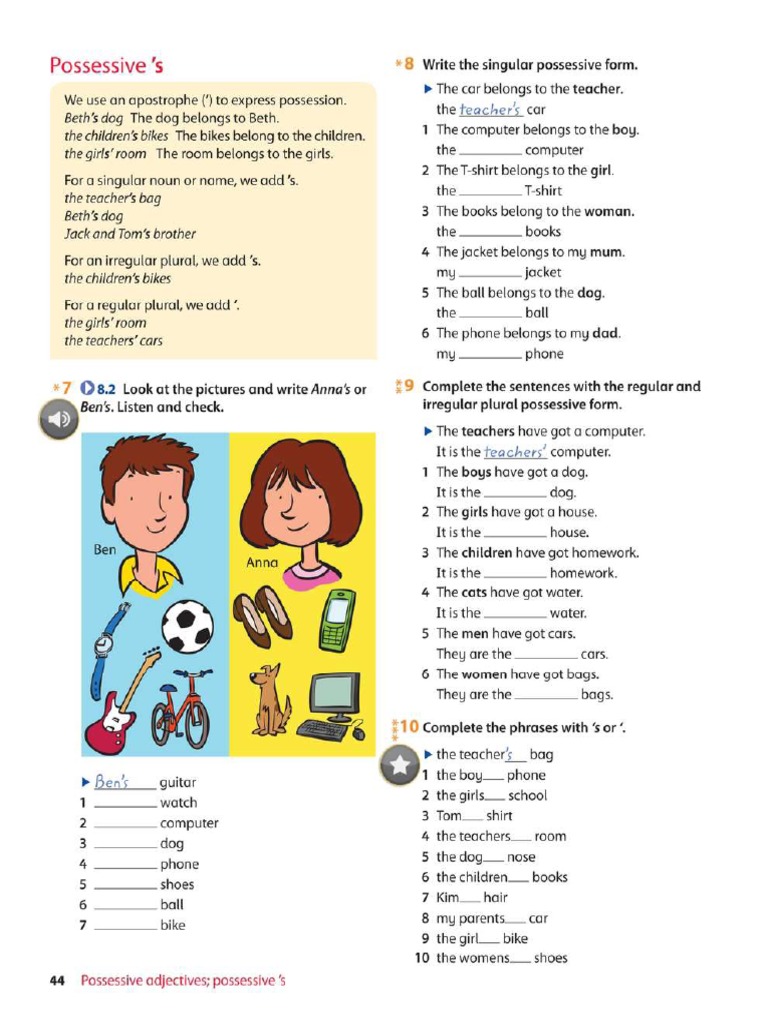 Worksheet Possessive With 's s' | PDF