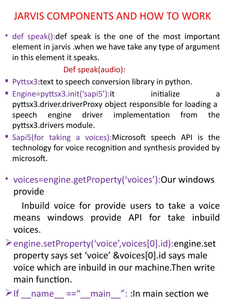 Jarvis Components and How To Work | PDF | Speech Recognition | Subroutine
