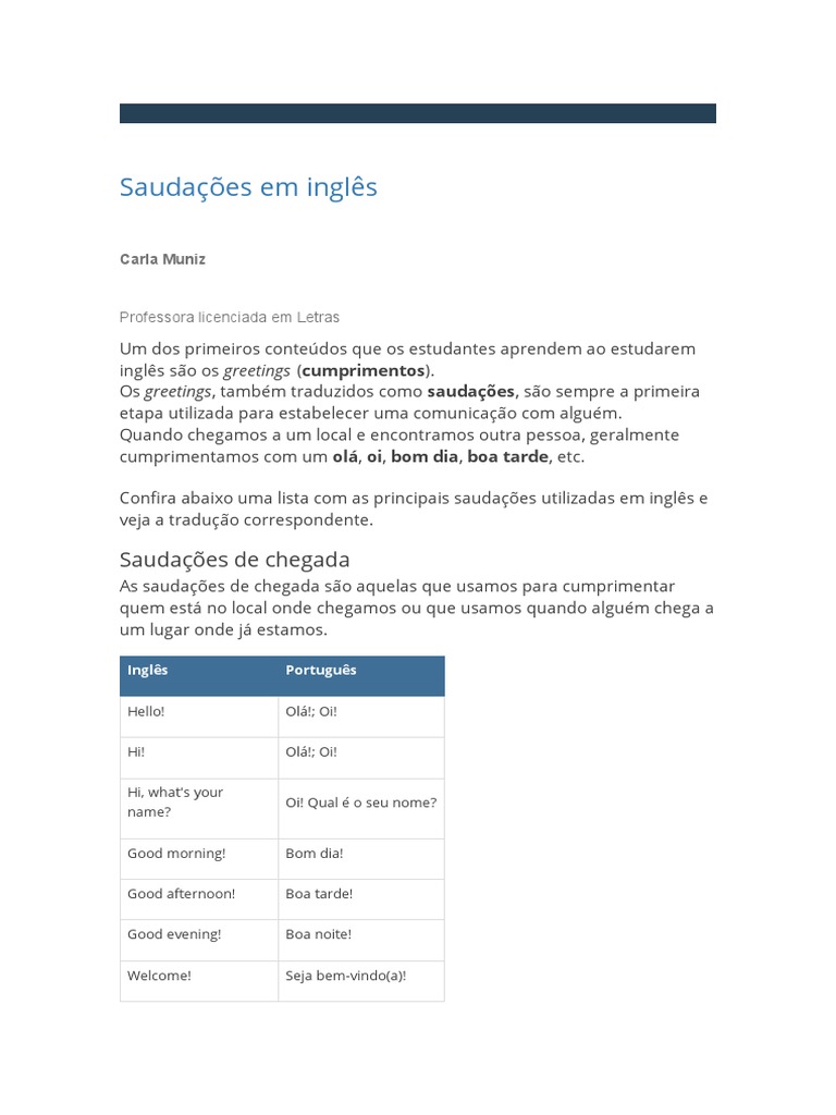 Saudações em inglês: aprenda as principais formas de cumprimentar em ...