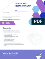 PHARMACEUTICAL PLANT DESIGN ACCORDING TO CGMP GUIDELINES