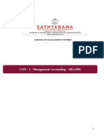 Management Accounting - SBA1501: Unit - I