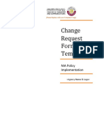 Change Request Form Template: NIA Policy Implementation