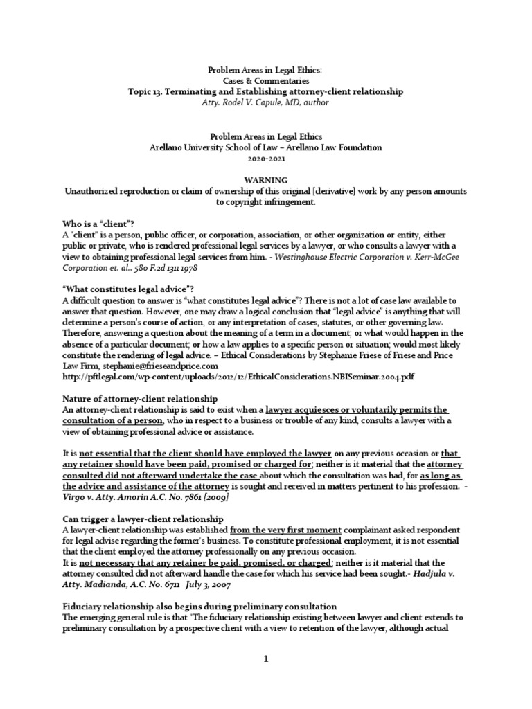 Terminating and Establishing AttorneyClient Relationship PDF