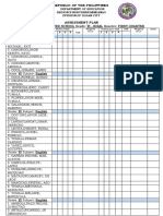 Assessment Plan: School: Dalamas Integrated School Grade: Vi - Rizal Quarter: First Quarter