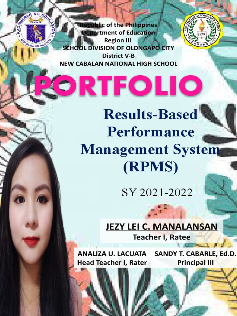 RPMS Portfolio for New Cabalan Schools | PDF | Learning | Teachers