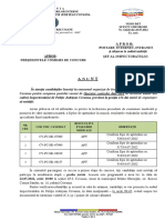 Anunt Confirmare Medical Si Programare Proba Scrisa-Post P.C.C. La S.R., Anonimizat