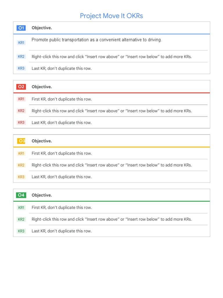 Project Move OKRs Overview | PDF