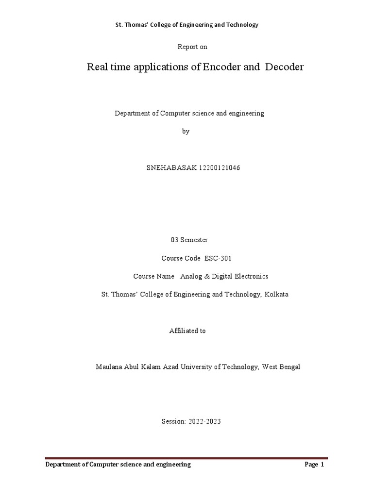 Real-Time Encoder and Decoder Applications | PDF | Data Compression ...