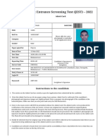 Joint Entrance Screening Test (JEST) - 2022: Instructions To The Candidate