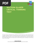 Watson Glacer Critical Thinking Exam