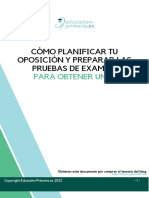 Ebook Como Planificar Tu Oposicion y Preparar Las Pruebas de Examen para Obtener Un 10 1 1