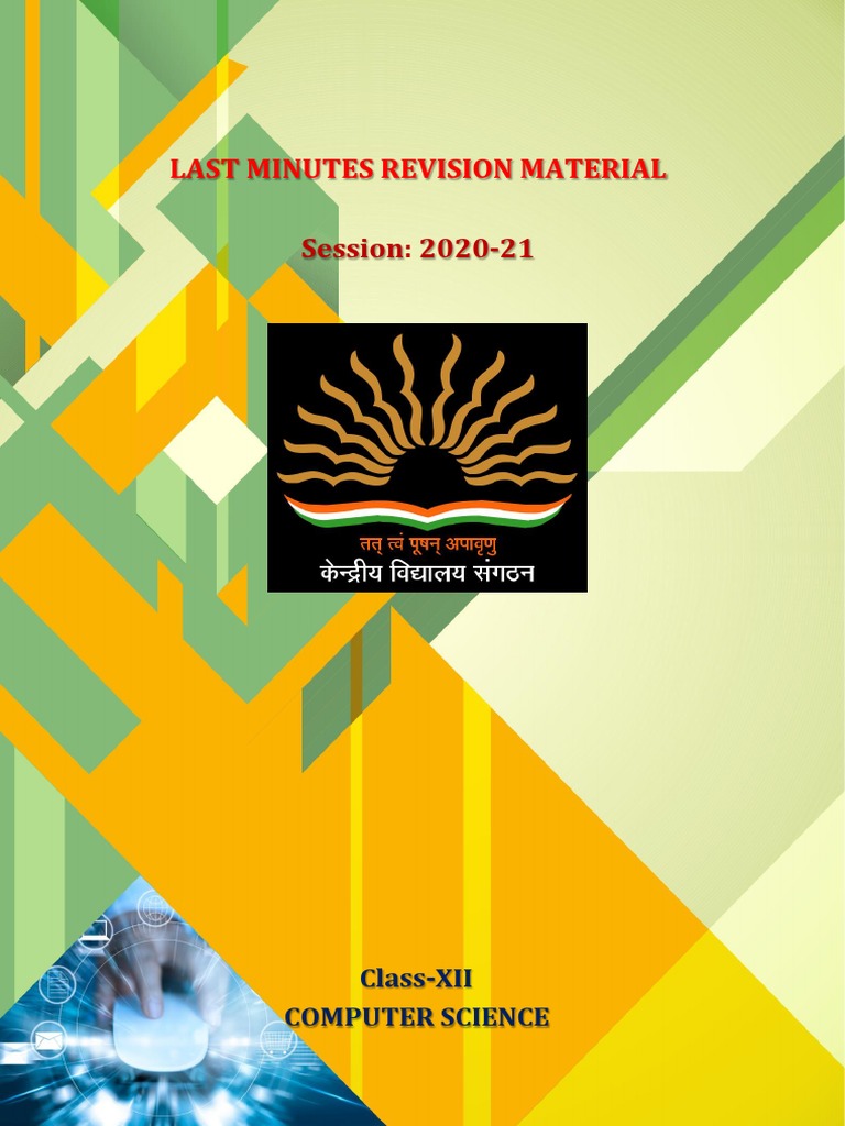 XII COMP SC Study Material | PDF | Parameter (Computer Programming ...
