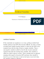 Artificial Variables: V O Thomas