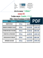 Calendrier Des Examens S3 Eco Gestion de 1a 4