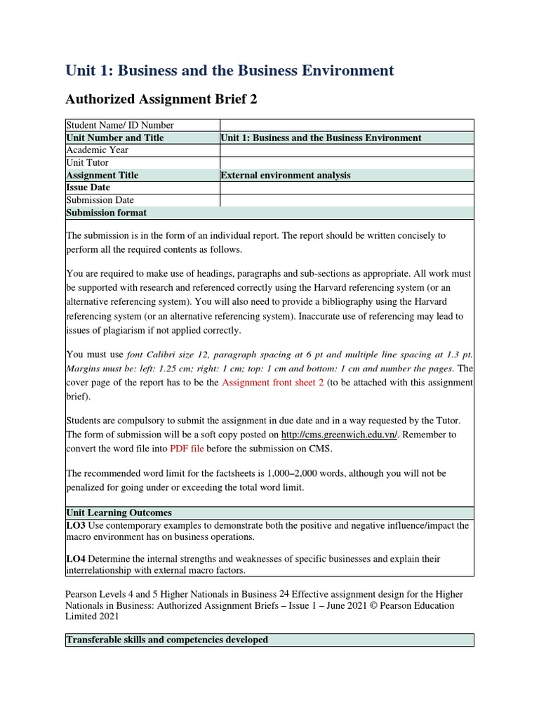 (5032) - BRIEF Assignment 2 - (For Student) - 291221 | PDF | Swot ...