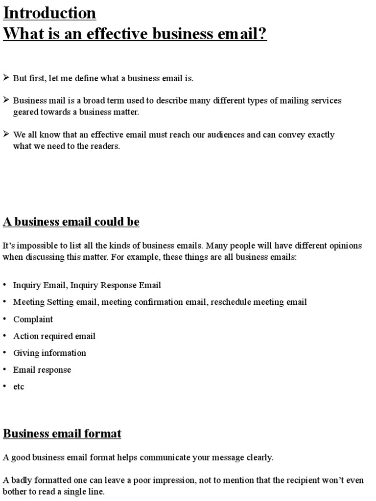 Crafting Effective Business Emails | PDF | Mail | Business