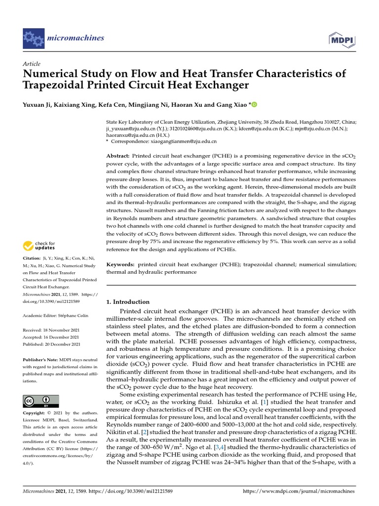 Numerical Study On Flow and Heat Transfer Characteristics of ...