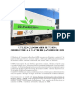 Resíduos Industriais Manisfesto de Transporte de Resíduos e Demais Documentos