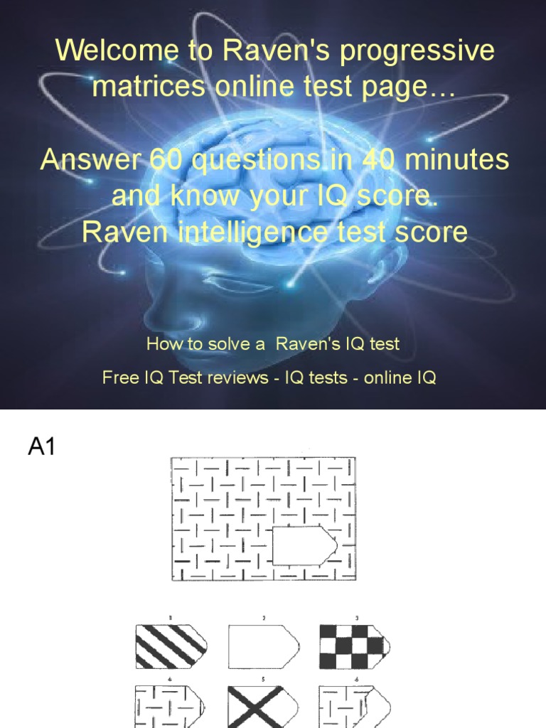 Raven Progressive Matrices Test Answers PDF Free Download Ebook ...