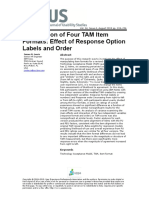 Lewis - 2019 - Comparison of Four TAM Item Formats Effect of Response Option Labels and Order