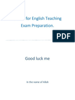 A Plan For English Teaching Exam Preparation.: Good Luck Me