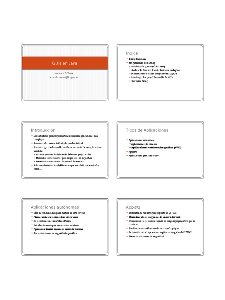 Guis en Java 6pp | PDF | Ventana (informática) | Java (lenguaje de ...