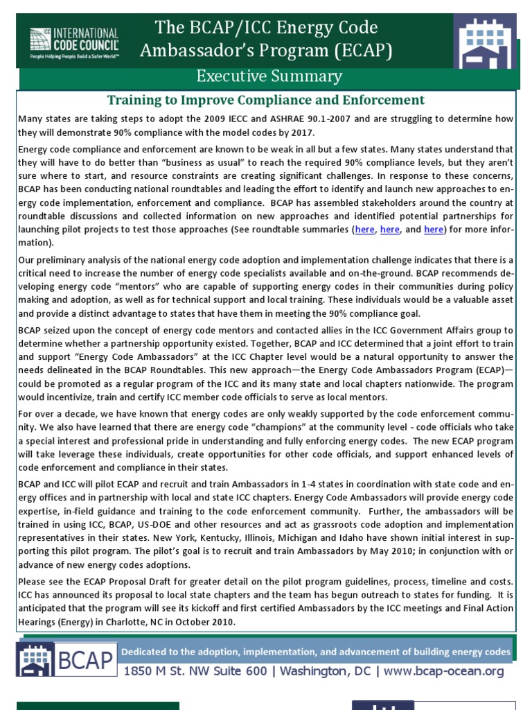 Energy Code Ambassadors Program (ECAP) | PDF