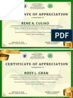 Rene A. Culiao: Certificate of Appreciation