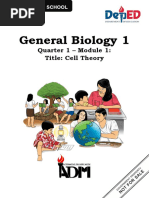 General Biology 1: Quarter 1 - Module 1: Title: Cell Theory