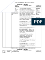 Weekly Home Learning Plan in English 10 Quarter 1-Week 1