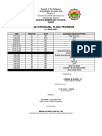 Grade 4 Class Program 2022-2023