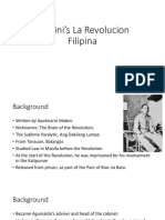 Mabini's La Revolucion Filipina, Lecture