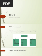 Unit I: Introduction To Web Development