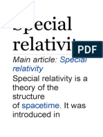 Special Relativity: Main Article