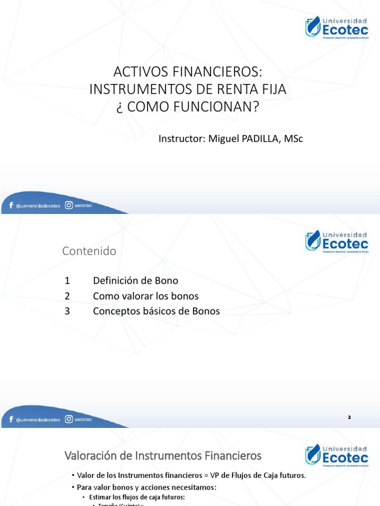Funcionamiento de Bonos y Renta Fija | PDF | Cupón | Renta Fija