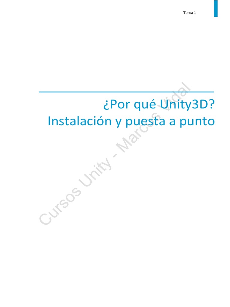 Tema 1 Curso Udemy PDF Unidad (motor de juego) Videojuegos