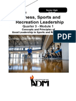 Fitness, Sports and Recreation Leadership: Quarter 3 - Module 1