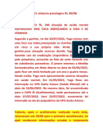 Relatórios Psiquiatricos Judiciais