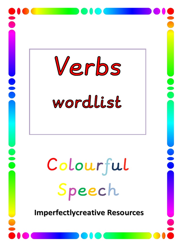 Verbs Word List PDF