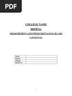 Lab Manual Measurement and Instrumentation