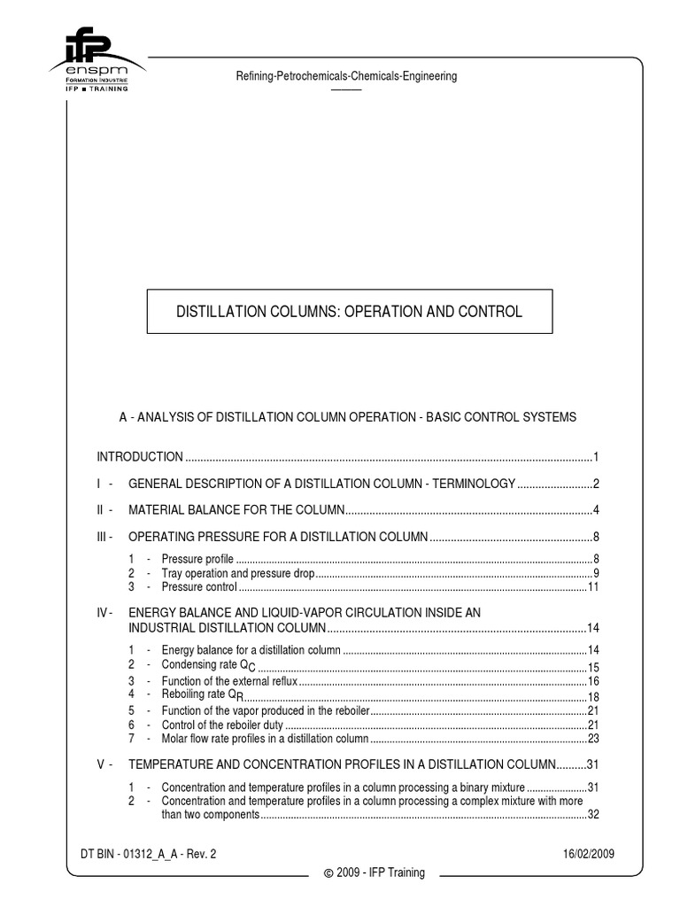 01 - Distillation Columns Opeation and Control | PDF | Distillation ...