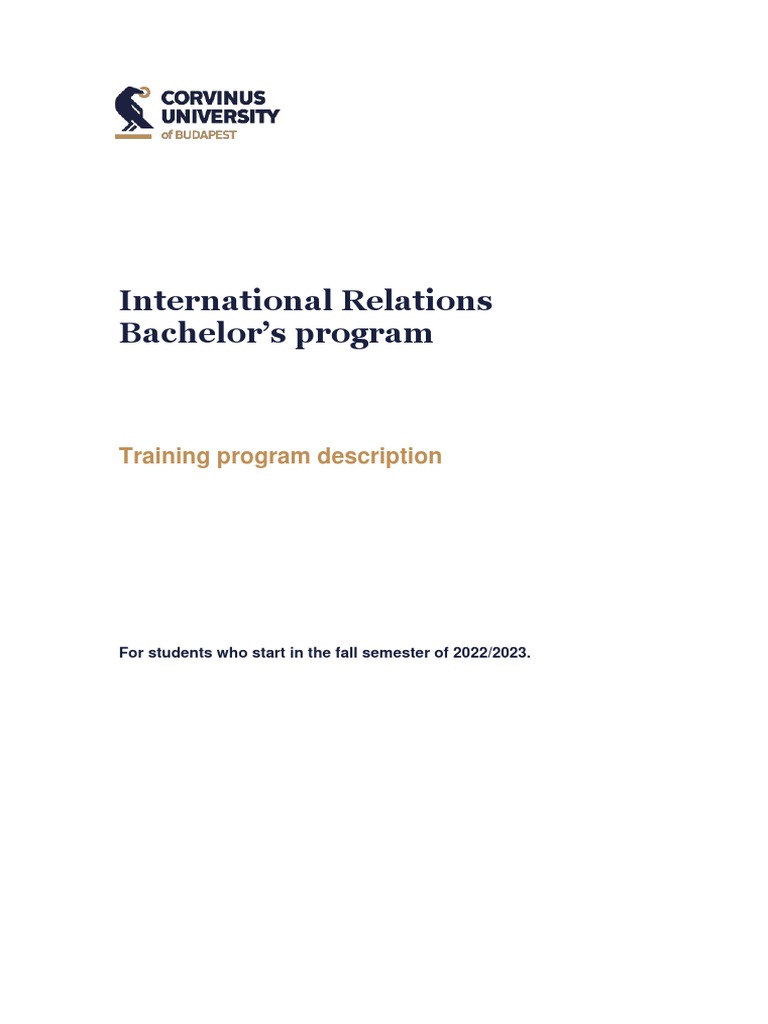 International Relations Bachelors Program 2022 23.0f0 | PDF | Bachelor ...