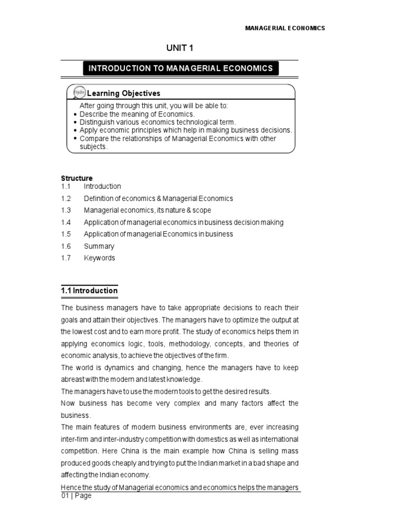 Introduction to Managerial Economics | PDF | Economics | Supply And Demand