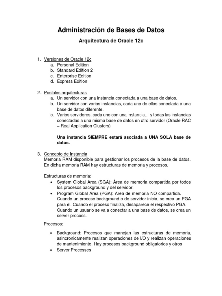 Arquitectura de oracle 19 c pdf arquitectura de computadores