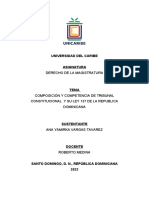 Composición y Competencia de Tribunal Constitucional y Su Ley 137 de La Republica Dominicana