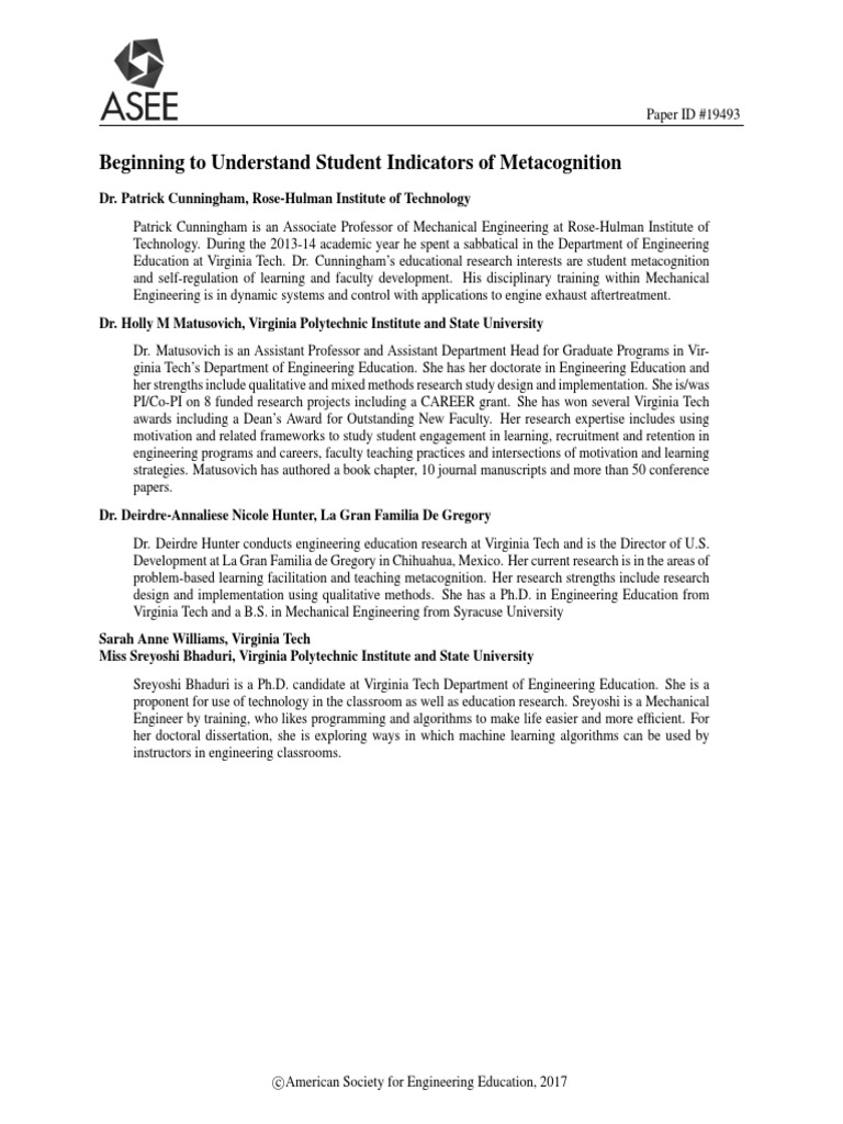 ASEE Indicators Final PDF Metacognition Learning