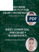 Weekly Home Learning Plan For Grade 9 Mathematics