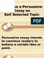 Compose A Persuasive Essay On Self Selected Topic